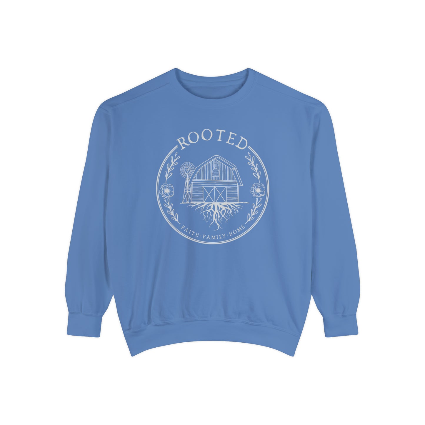 ROOTED COMFORT COLORS LOGO CREWNECK