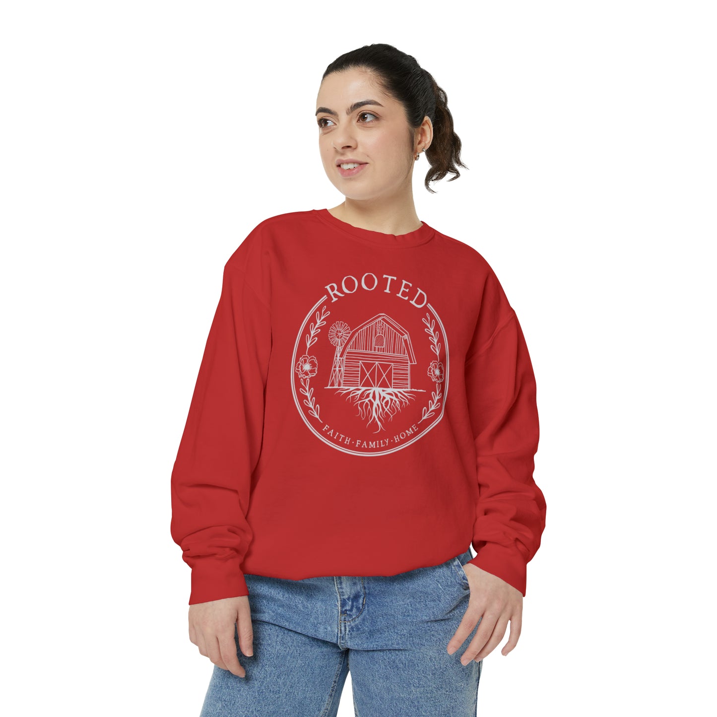 ROOTED COMFORT COLORS LOGO CREWNECK