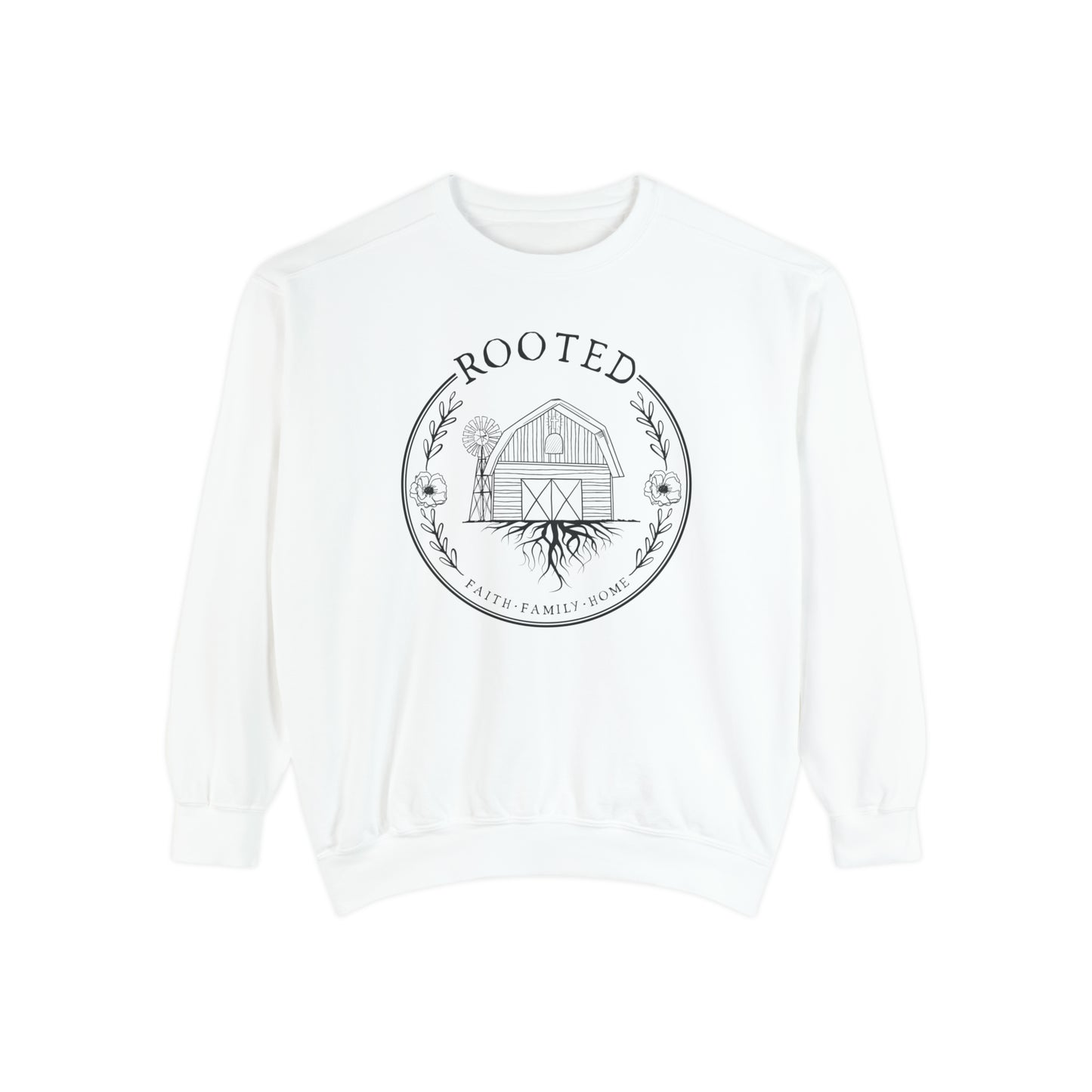 ROOTED COMFORT COLORS LOGO CREWNECK