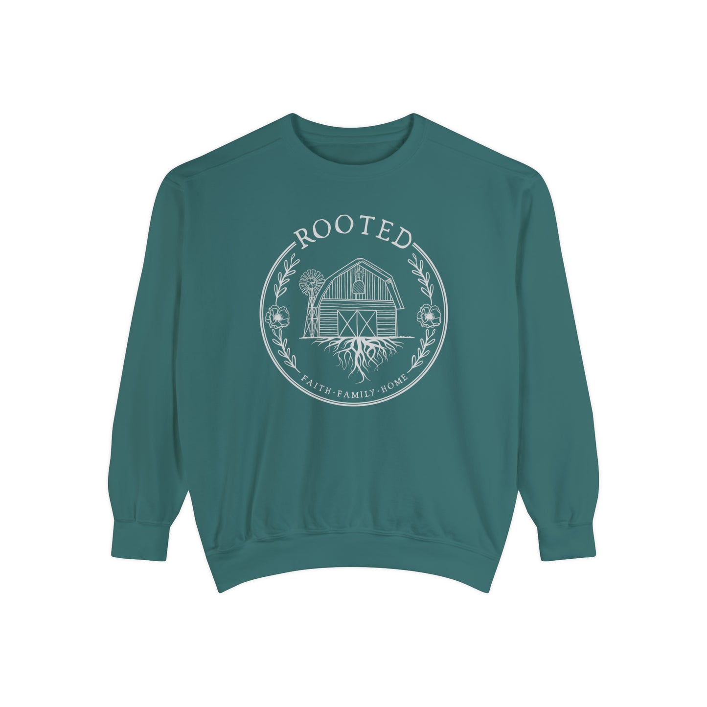 ROOTED COMFORT COLORS LOGO CREWNECK